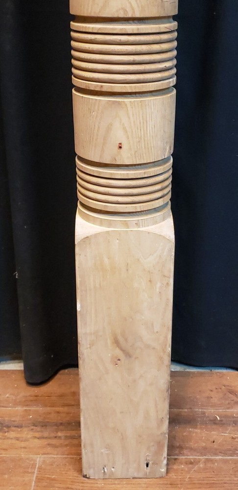 Restored Ornate Solid Oak Newel Post 50 1/4" by 5 3/4" GA9714