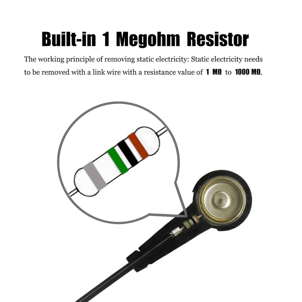 Durable Anti Static Wrist Strap with Long Cable - Essential for Electronics Red