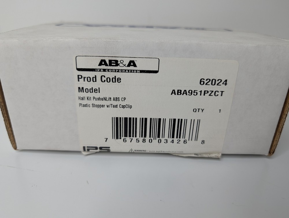 AB A62024 1/2" Plastic Push-Pull Drain Chrome, ABS Plastic