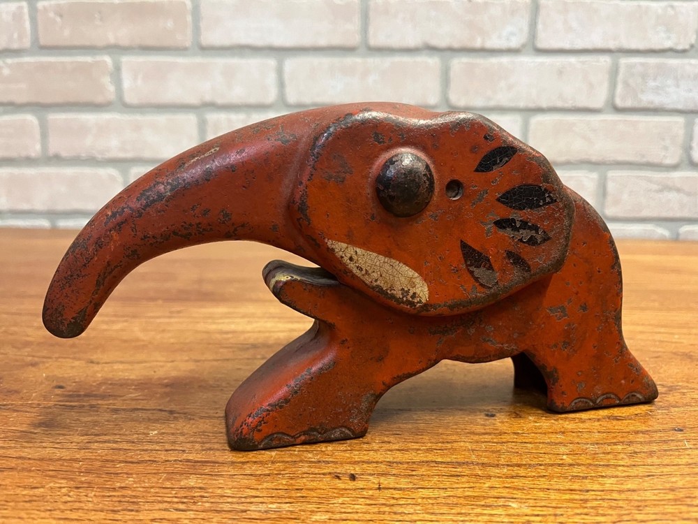 Vintage Vindex Red Cast Iron Elephant Nutcracker Original Paint