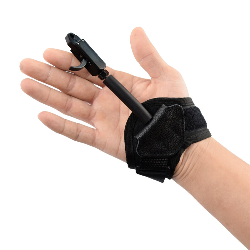 Compound Bow Wrist Release Aids Strap Thumb Trigger Adjustable Archery Caliper