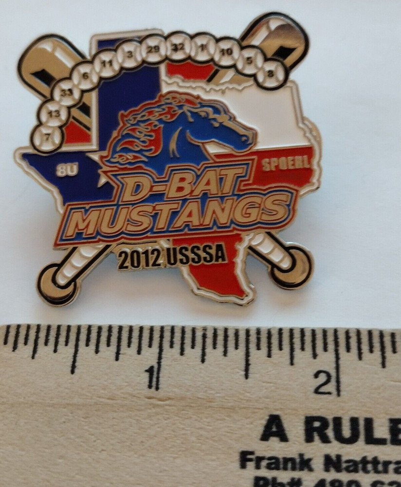 D-BAT MUSTANGS 2012 USSSA Dual Clutch Baseball Pin