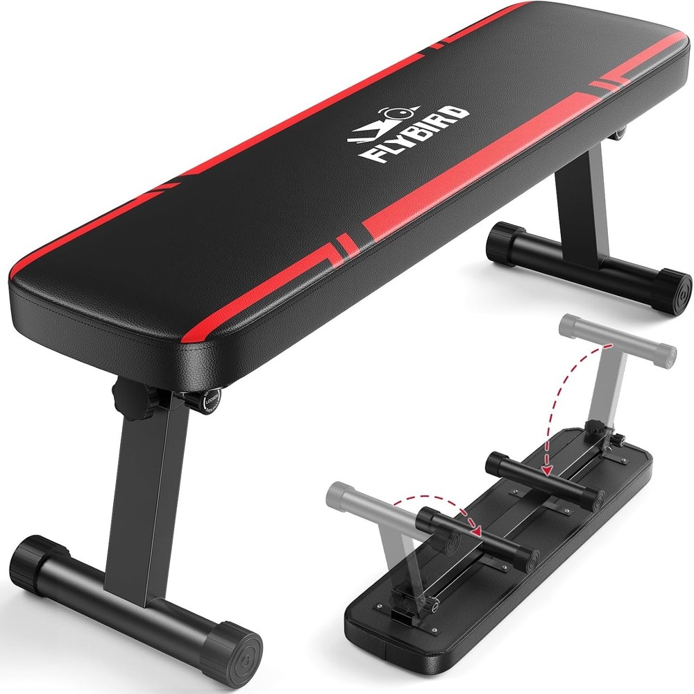 Flat Bench Foldable Flat Weight Bench Easy Assembly Strength Training Bench