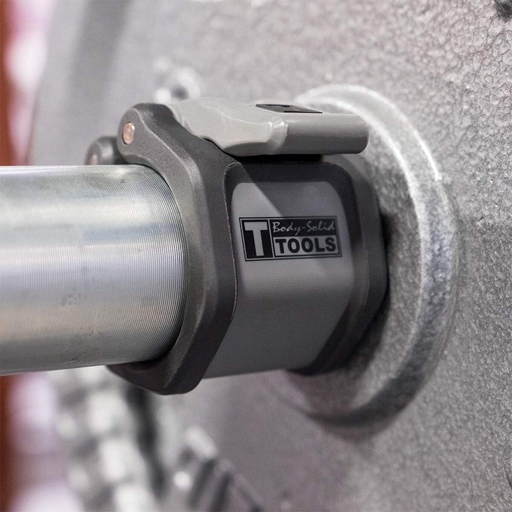 Body-Solid Tools Lock Jaw Hex Collars - Quick-Locking Latch Barbell Clamps