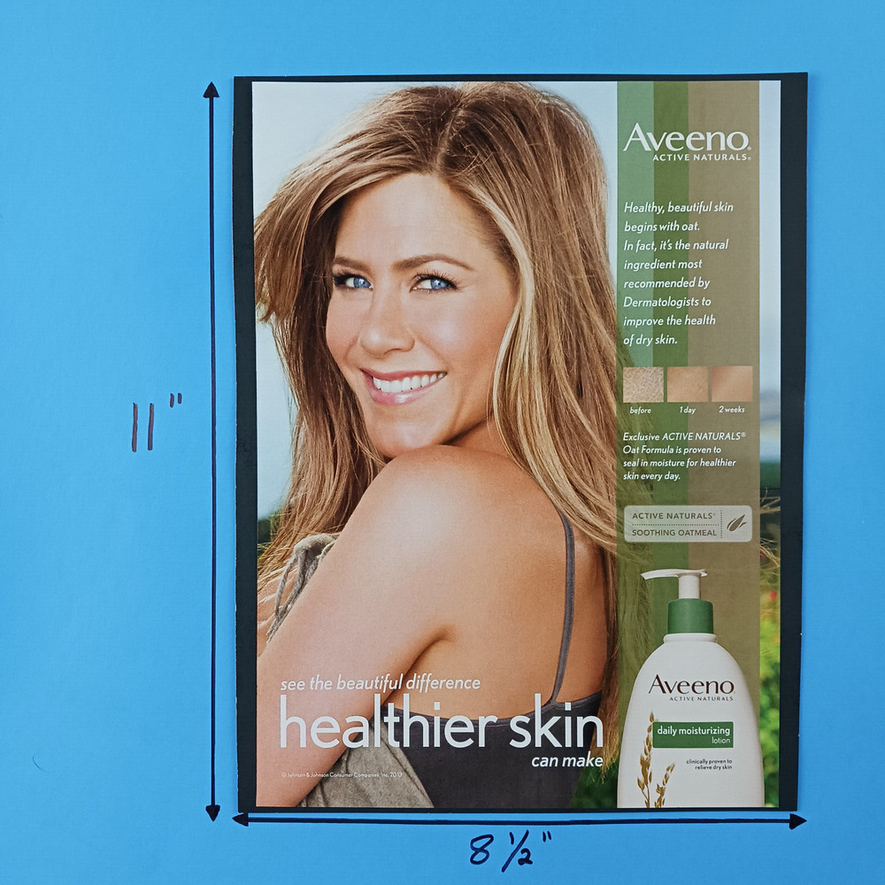 2014 Aveeno Print Advertisement with Jennifer Anniston
