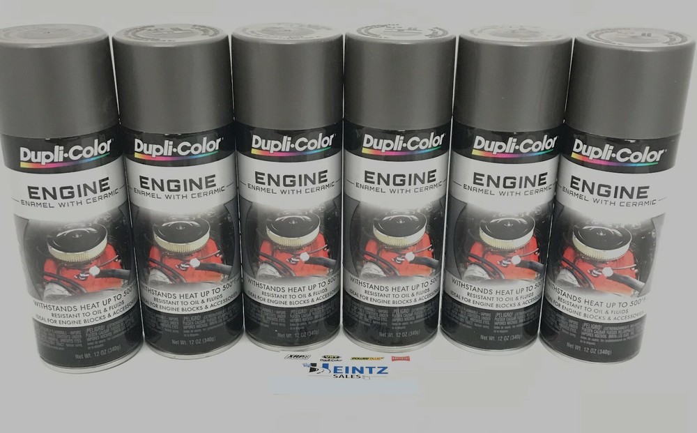 Duplicolor DE1651-6 PACK Engine Enamel with Ceramic CAST COAR IRON color - 12 oz