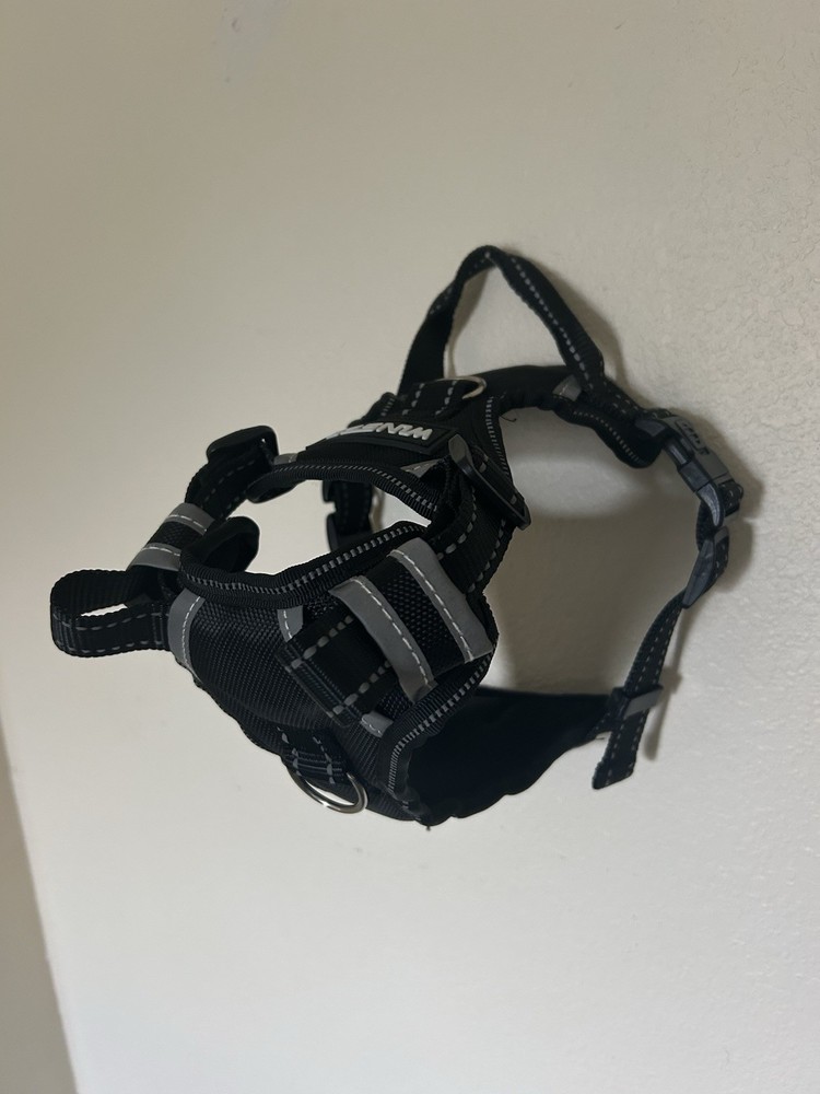 Winsee Dog Harness Black Size S Non Pull Adjustable Reflective With Handle