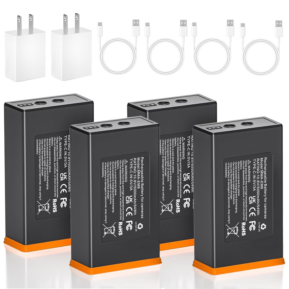 4-Pack Battery for Moultrie Edge, Edge Pro, Edge 2 Camera - 5000mAh Compat