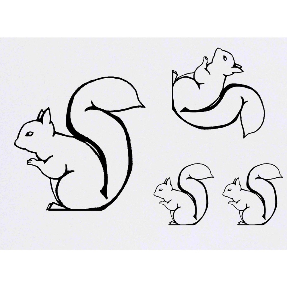 4 x 'Squirrel' Temporary Tattoos / Transfers (TO00004143)