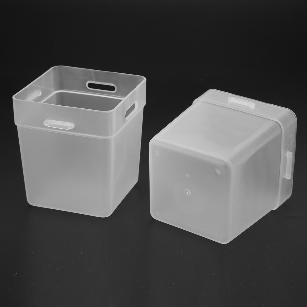 2 Pcs Desktop Storage Box Frosted White Stackable and Stitchable Combination