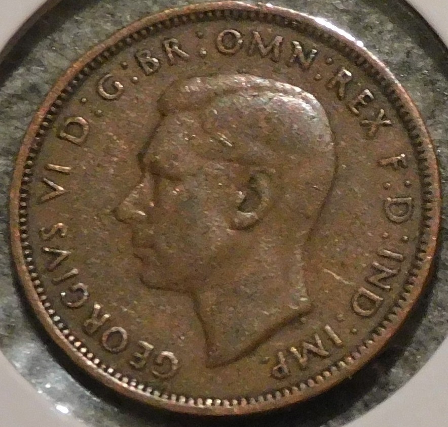 British Half Penny - 1943 - King George VI
