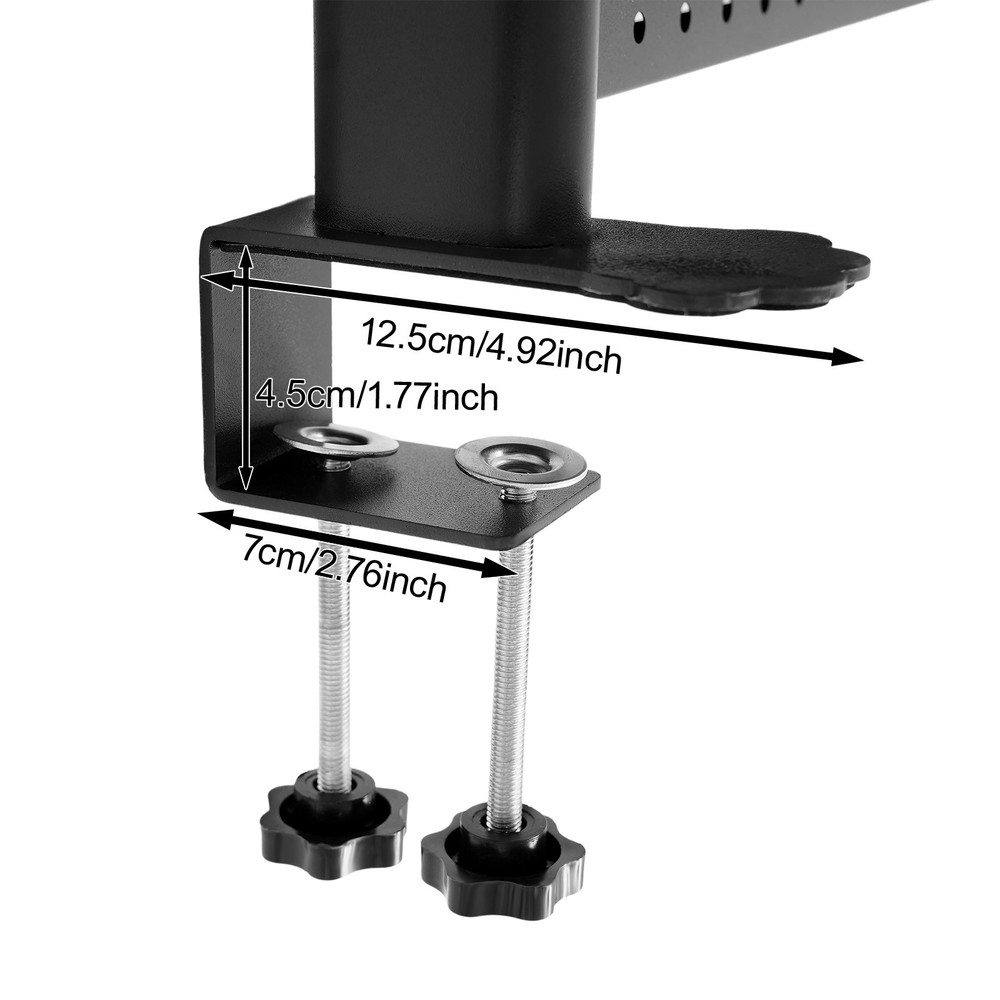 Premium Black Desktop Bookshelf with Adjustable Shelves & Pegboard Organizer