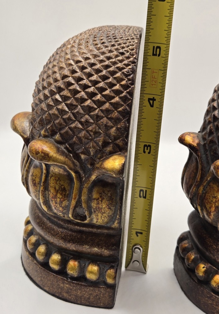 Pineapple Inspired Bookends Heavy Ceramic