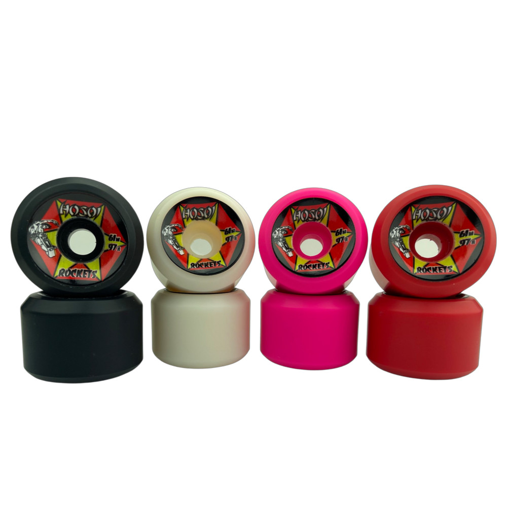 Hosoi Rockets 61mm 97A White Skateboard Wheels