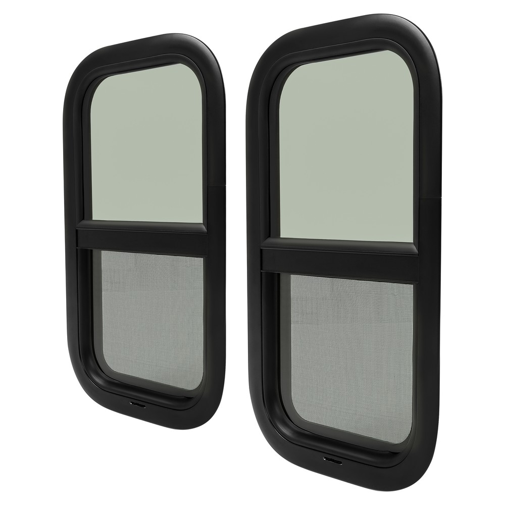 2 Pack 12 x 22 x1-1/2" Wall Vertical RV Window Cargo Trailer W/Screen & Screws