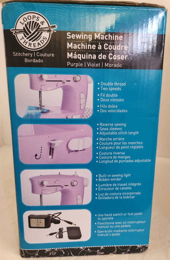 Loops & Threads Purple Sewing Machine 10 Pieces - NEW