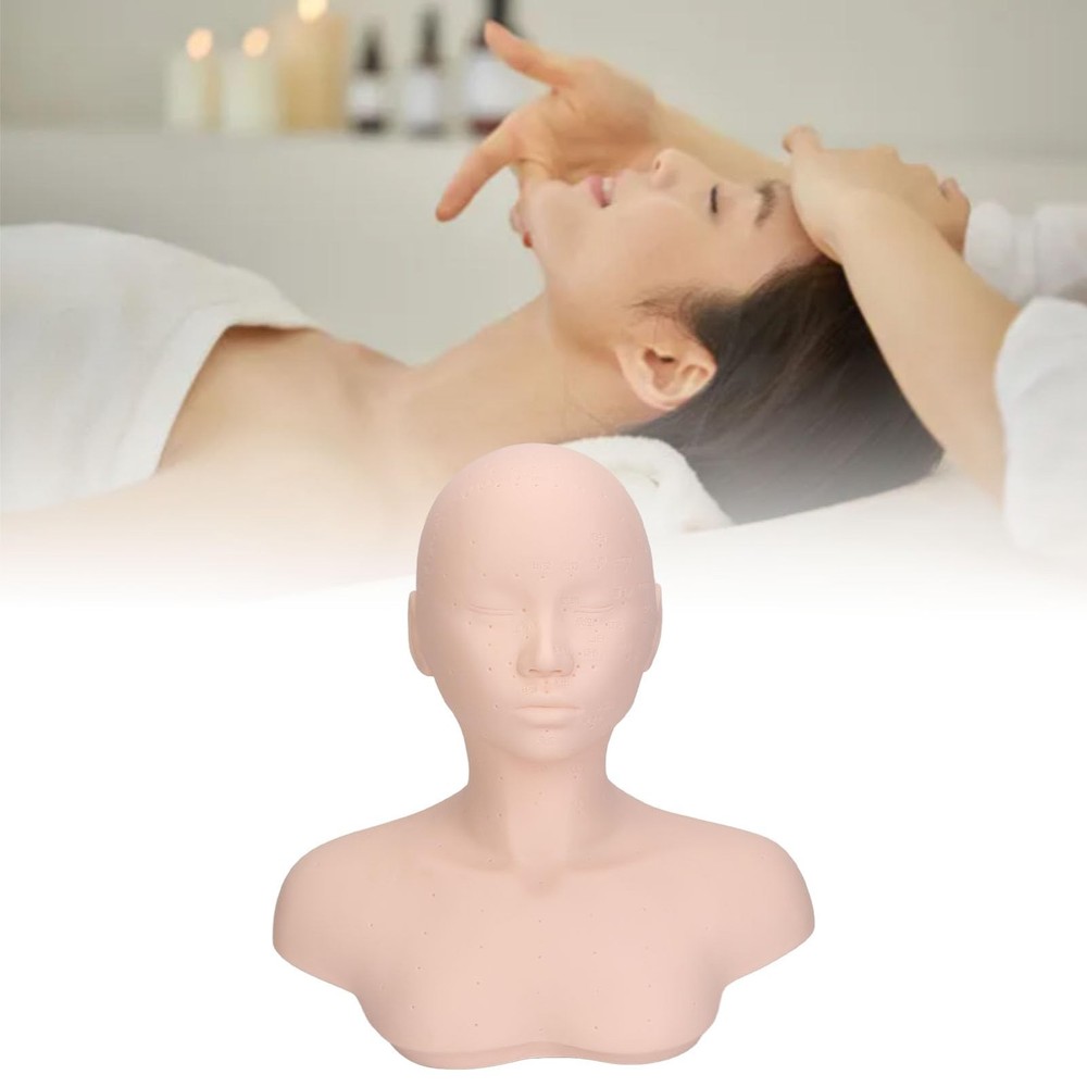 Head with Shoulders, Acupuncture Points, Soft PVC, Wig Stand