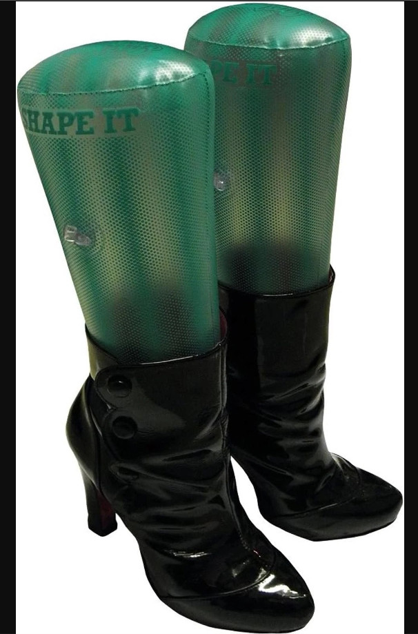 1 Pair ~ Just Shape it! Inflatable Boot Shapers - Aqua Dots Green
