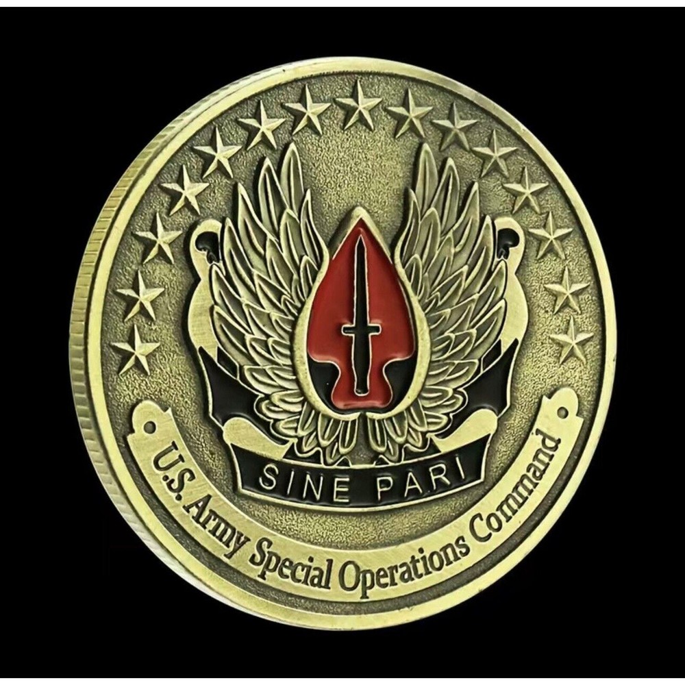 SINE PARI USASOC SPECIAL OPERATIONS COMMAND ARMY CHALLENGE COIN