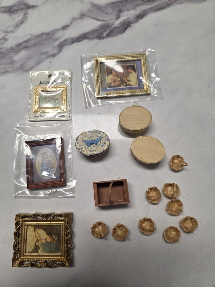 Miniature Baskets And Picture Frames