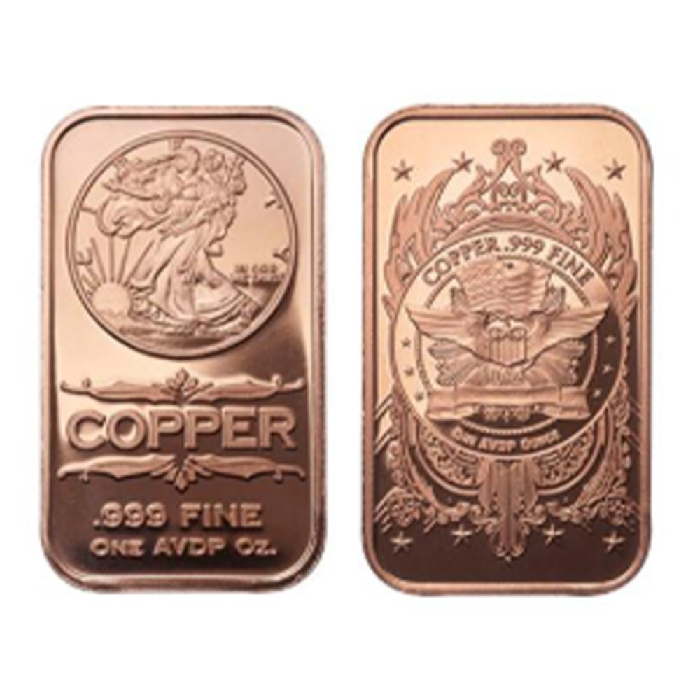1 oz Copper Bar Walking Liberty eagle wings reverse
