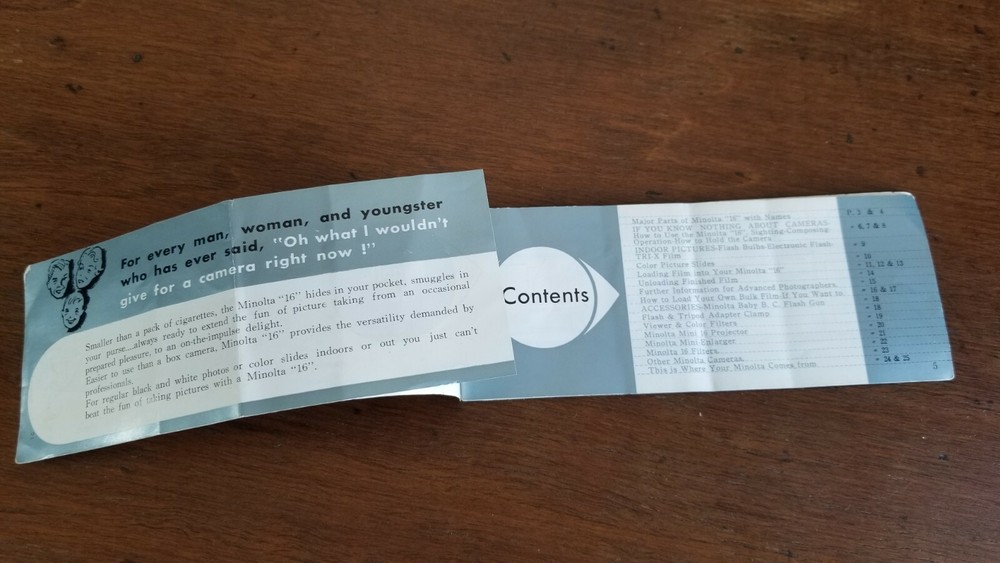 Minolta "16" (II) Owner's Manual