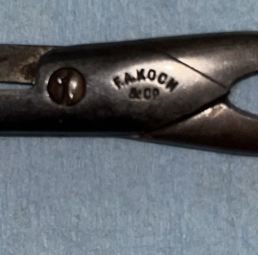 Vintage FA Koch & Co Button Hole Scissors
