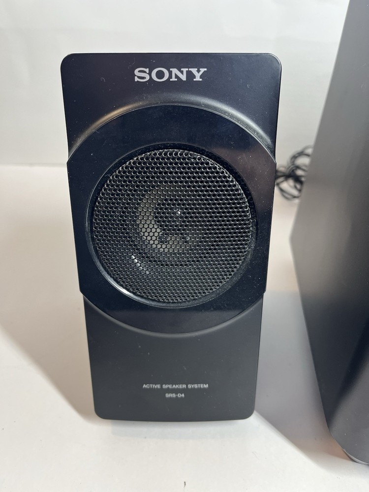 Sony Speakers SRS-D4 Computer 2.1 Sound Active System & Subwoofer Tested Working