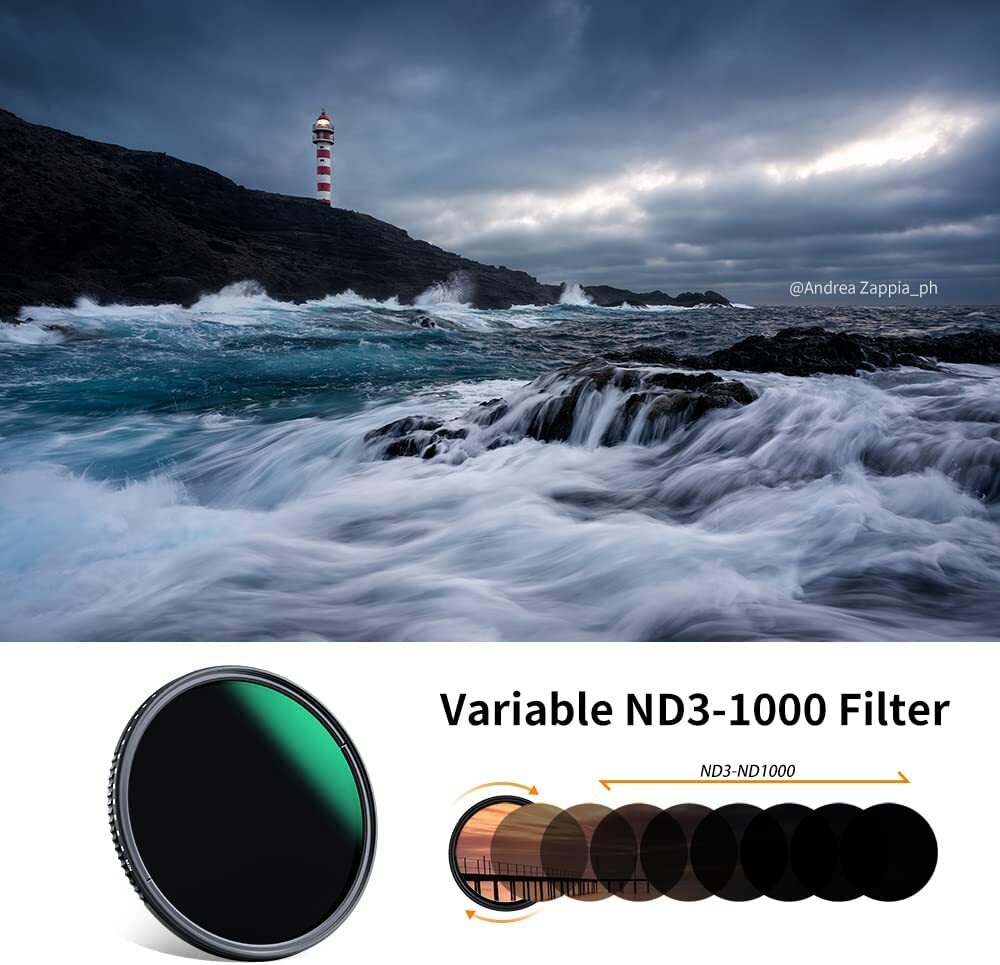 Variable ND3-ND1000 ND Filter (1.5-10 Stops) Neutral Density Camera Lens Filter