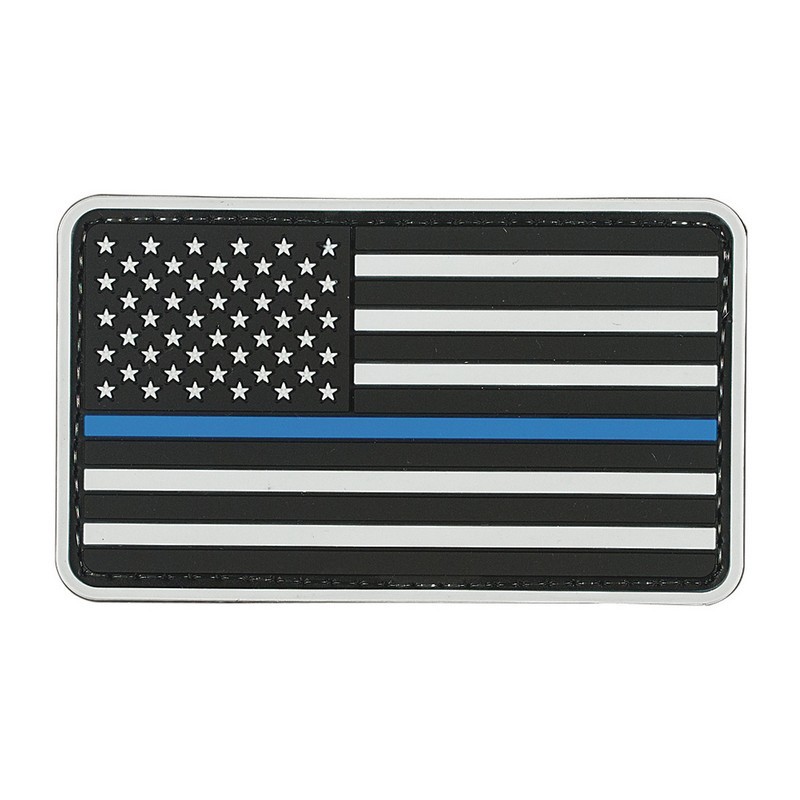 Voodoo Tactical 07-0907000000 Rubber American Flag Blue Line Patch