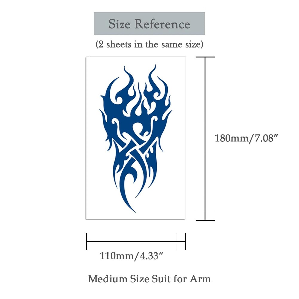 2 Sheets Semi Permanent Waterproof Temporary Tattoos, Lasts 1-2 Weeks,...