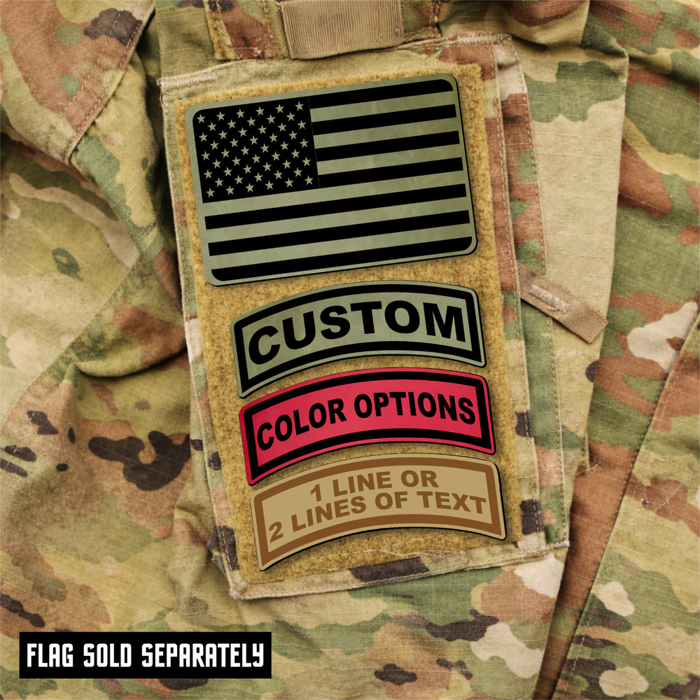 Custom Text Rocker Tab Morale Patch 1"x2.6" Hook & Loop Funny Tactical