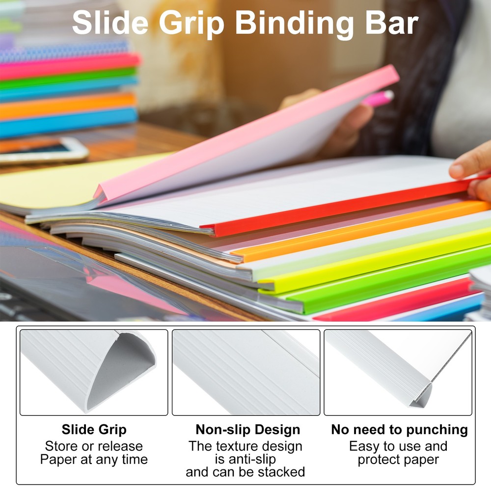 30Pcs 20x25mm Binding Bars, 220 Sheets Capacity, White