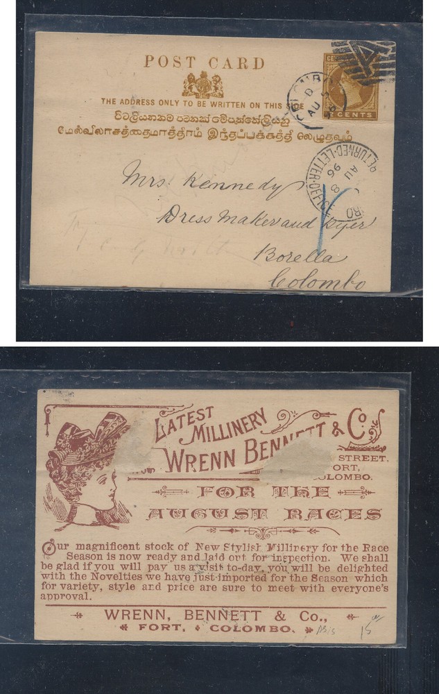 Ceylon  postal  card  ad   1896