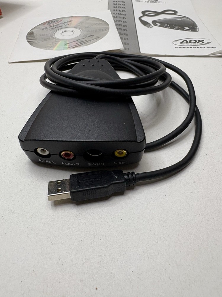 ADS USB Instant VideoCD Capture Device w/ Software, Cables & Manual – Vintage PC