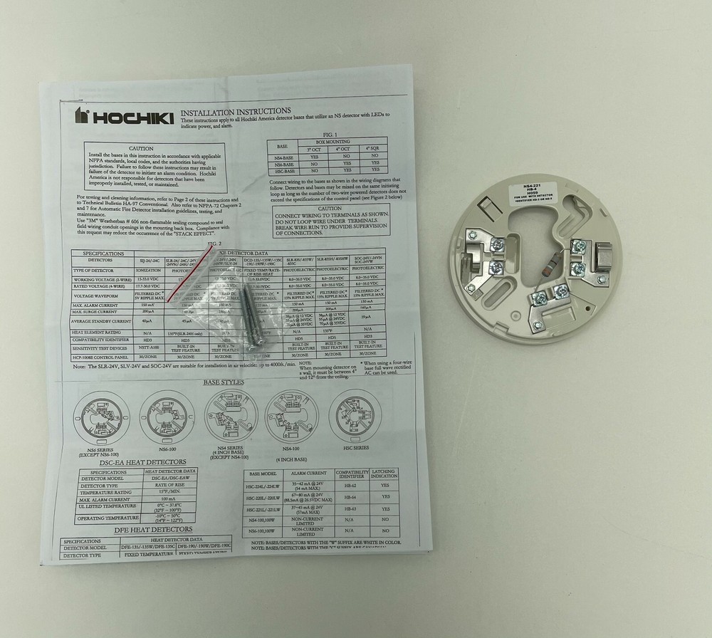 Hochiki NS4-221 - Conventional Detector Base