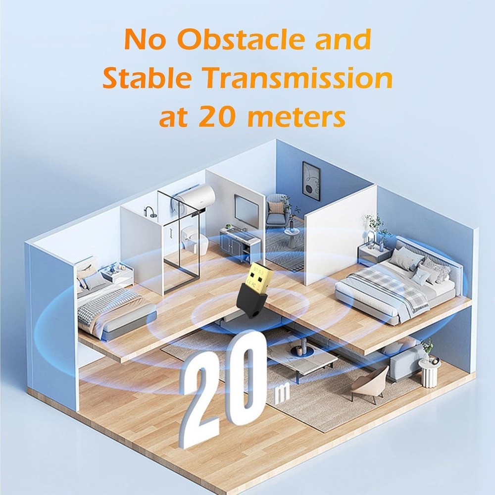 Ultra-Compact Bluetooth 5.3 USB dongle - Reliable Connectivity for Windows/Linux