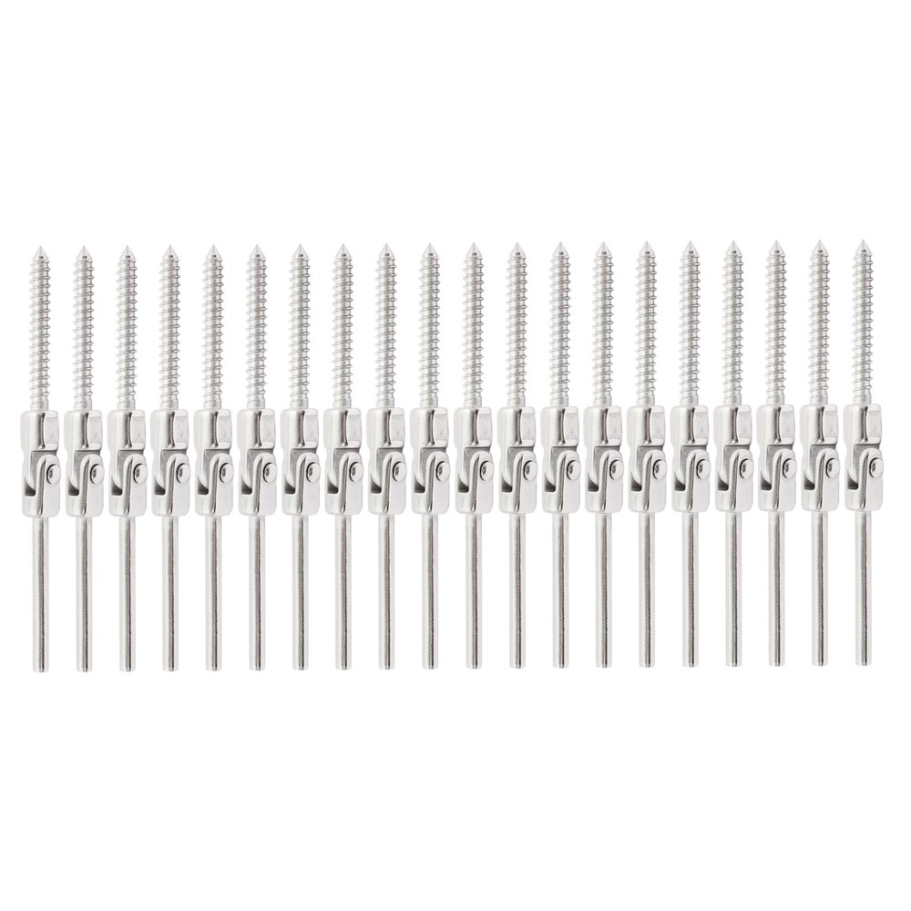 20pieces Cable Railing Kits Threaded Stud Tension End Angle Adjustable 180Degree