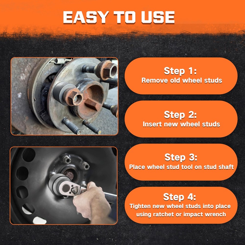 solalithosys 22800 Wheel Stud Installer, Tire Tool Black