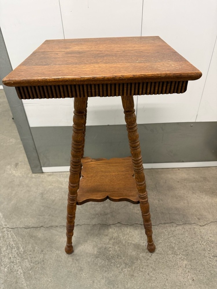 Victorian Tiger Oak Two-Tier Side Table