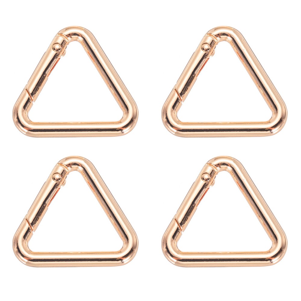 4Pcs 1" Triangle Jump Ring Buckle Spring Snap Clip Trigger Keychain Gold