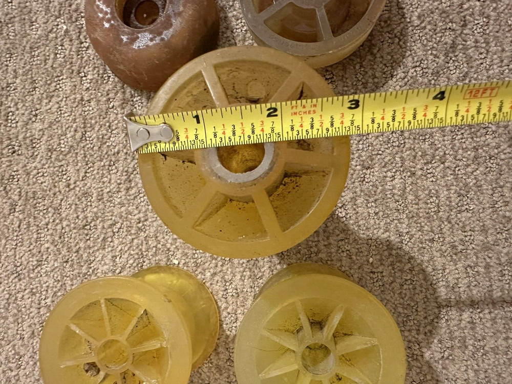 (1) Yellow Polyurethane Boat Trailer Bow Stop Roller Assembly & (2) Bow Rollers