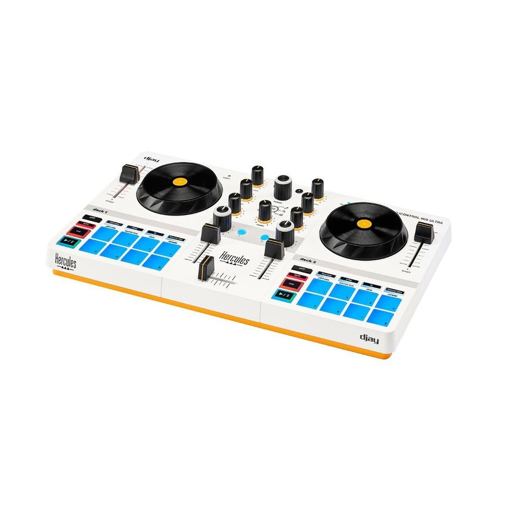Hercules DJControl Mix Ultra Compact 2 Deck Battery Powered DJ Controller Mix...