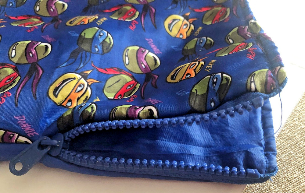 Ninja Turtles fabric zippered lined bag