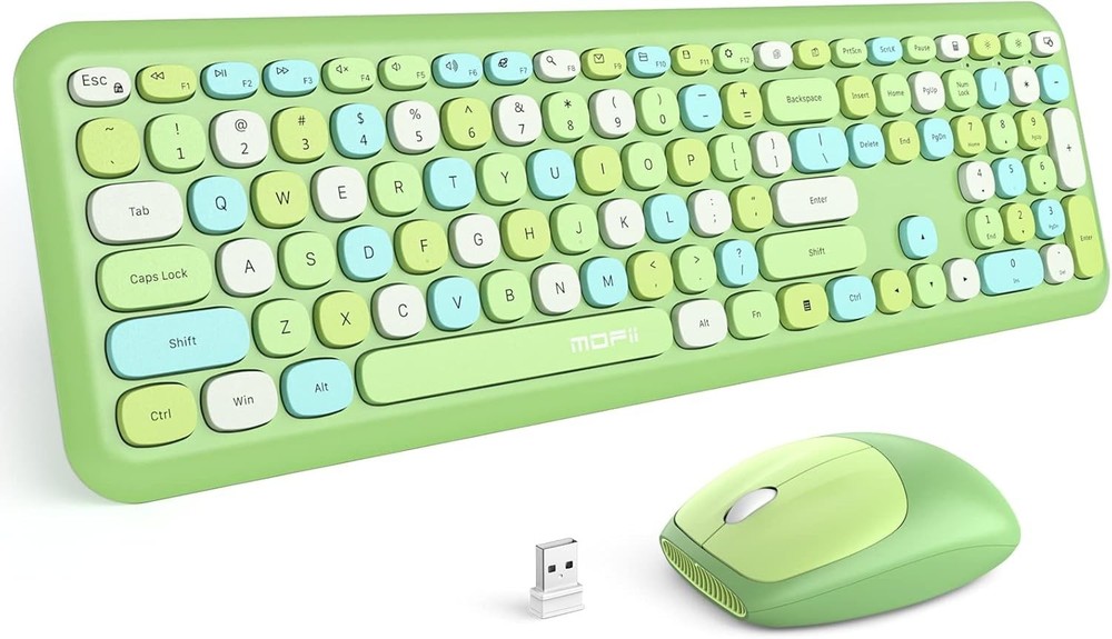 Wireless Keyboard and Mouse Combo Silent, Slim Compact 2.4G USB Full Size Wir...