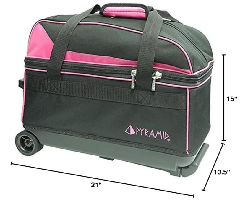 Prime Double Roller 2-Ball Bowling Bag w/ Shoe Compartment & Locking Handle
