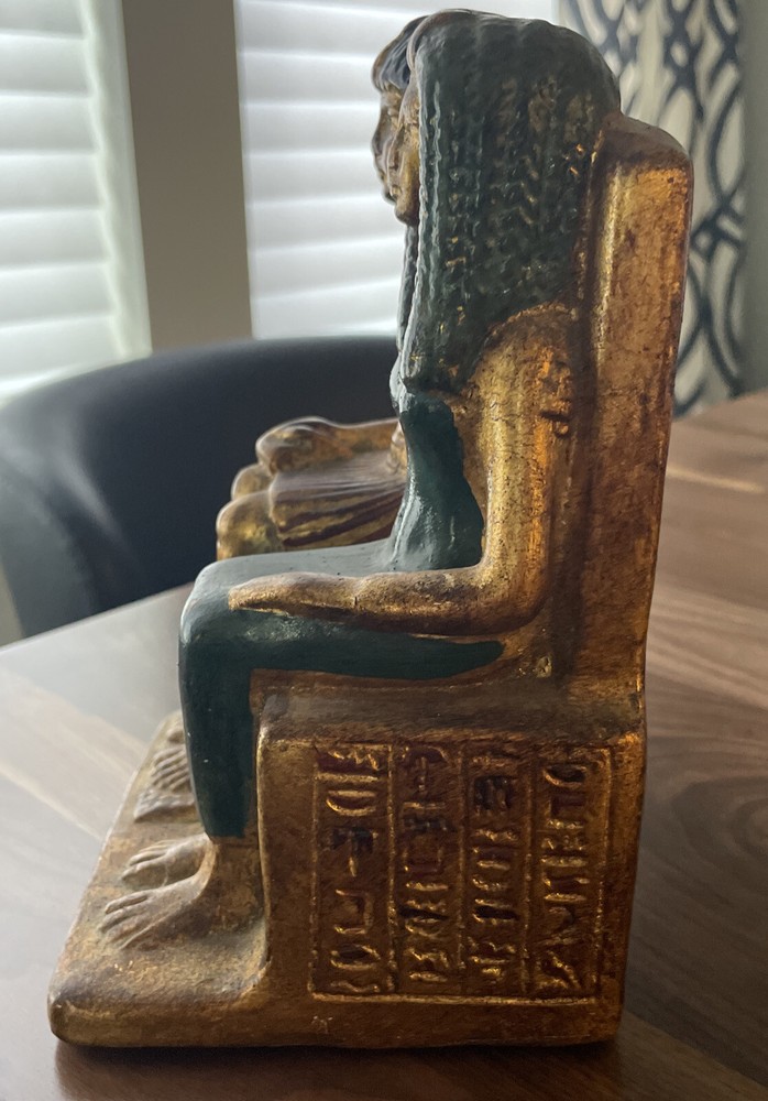 Handmade Egyptian Sculpture Bookend Gold Pharaohs