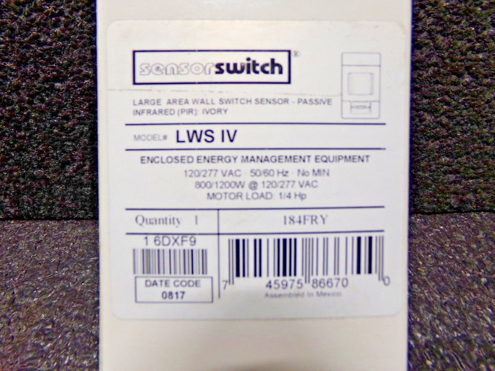 Acuity LWS IV Occupancy Sensor, PIR, 1200Sq Ft, Ivory (RC)