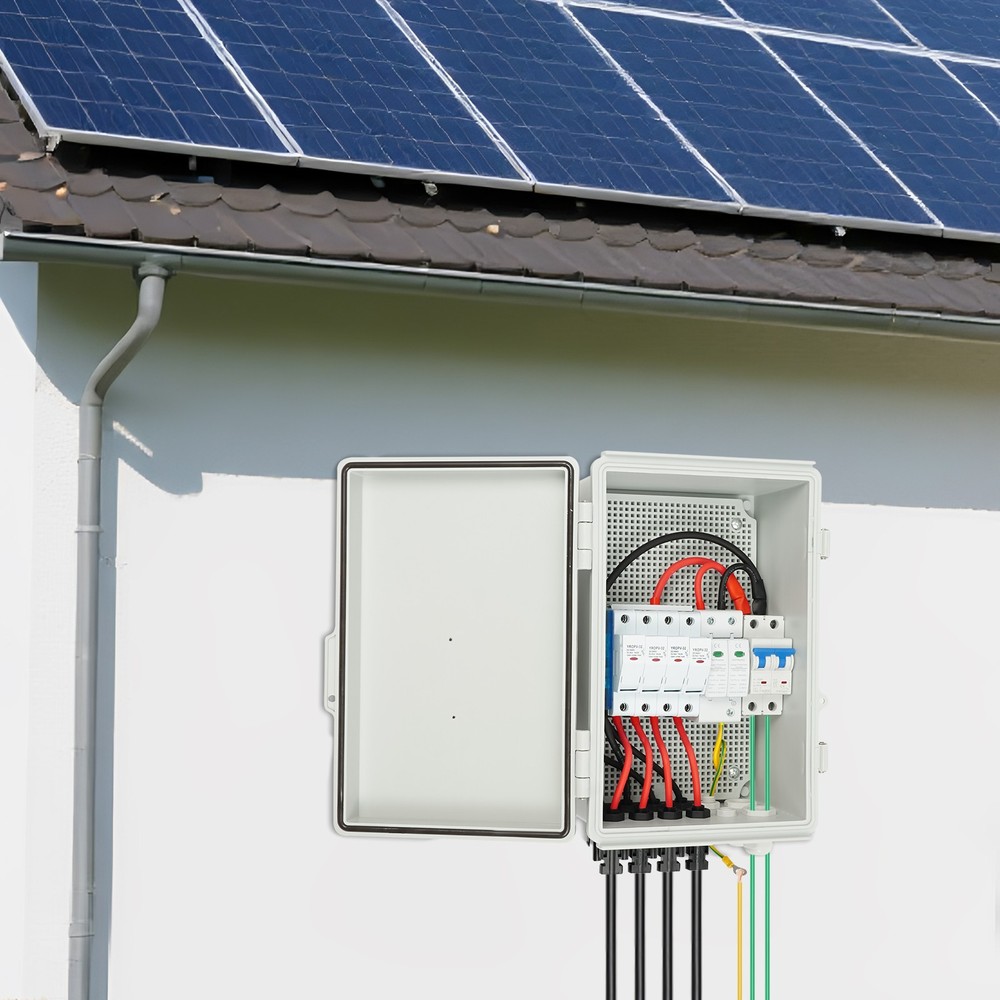 4String Solar PV Combiner Box 63A Circuit Breaker Solar Panel System Waterproof