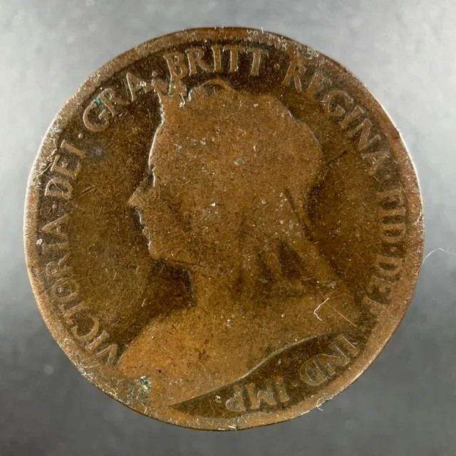 1896 Great Britain Half Penny Heavily Circulated